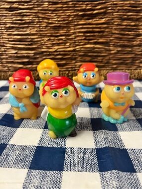 VTG 1980s Playskool Glo Worm Friends Finger Puppets – Lot of 5 Glow in the Dark